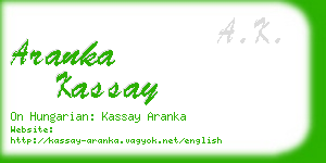 aranka kassay business card
